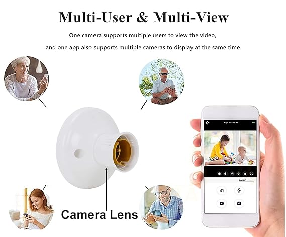 1080P WiFi Bulb Socket Hidden Camera - Wireless Spy Cam