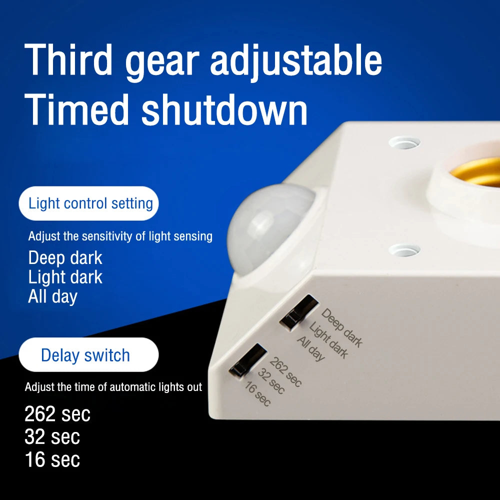 Smart Motion Sensor Light & Bulb Holder – Automatic PIR Sensor Holder E-27 Base