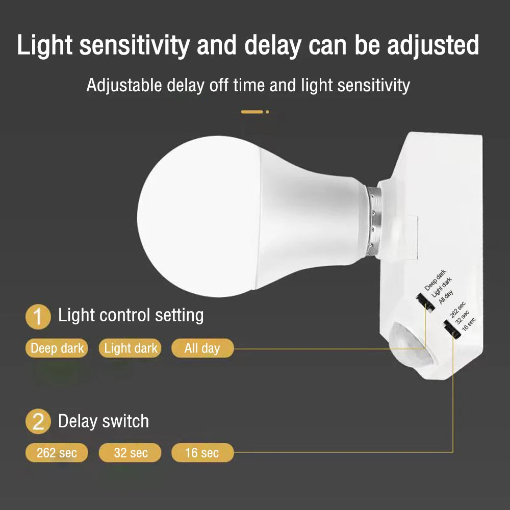 Smart Motion Sensor Light & Bulb Holder – Automatic PIR Sensor Holder E-27 Base