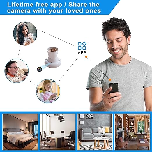 1080P WiFi Bulb Socket Hidden Camera - Wireless Spy Cam