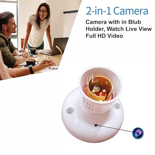 1080P WiFi Bulb Socket Hidden Camera - Wireless Spy Cam