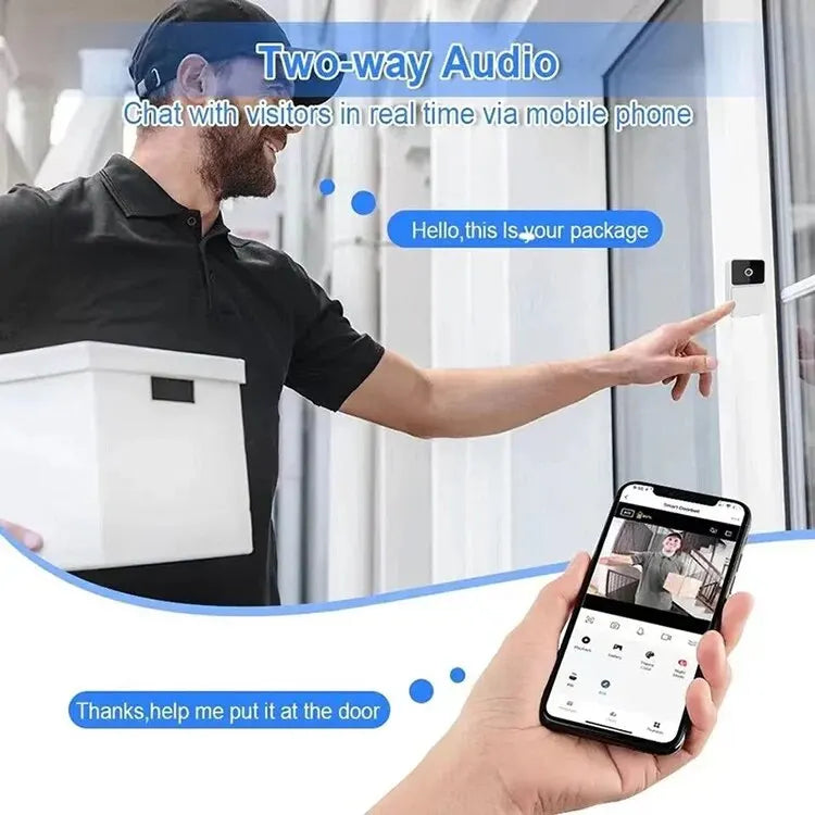 Smart Wireless Video Doorbell Camera 1080p with 10+ Functions