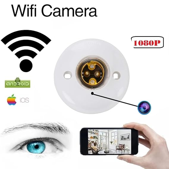 1080P WiFi Bulb Socket Hidden Camera - Wireless Spy Cam