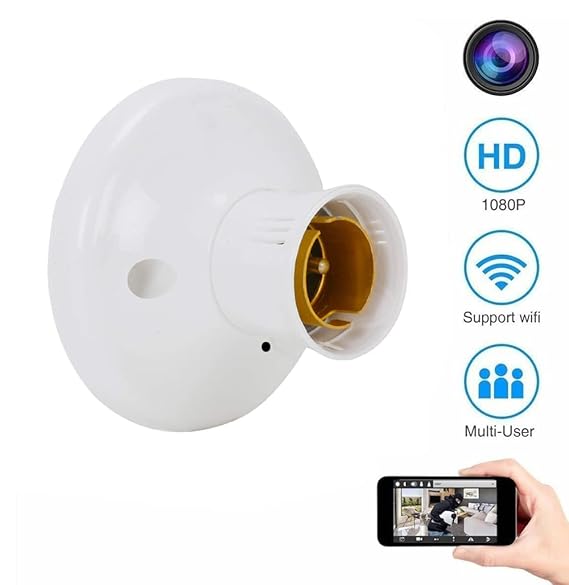 1080P WiFi Bulb Socket Hidden Camera - Wireless Spy Cam