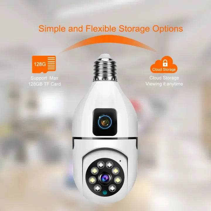V380 Pro 4MP Dual Lens Dual Screen WiFi Camera - 360° PTZ, Two-Way Audio