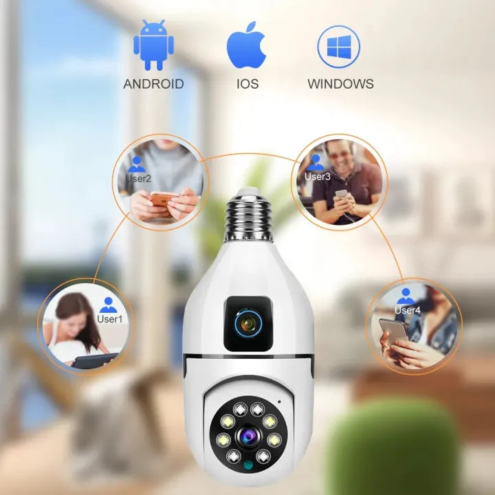 V380 Pro 4MP Dual Lens Dual Screen WiFi Camera - 360° PTZ, Two-Way Audio
