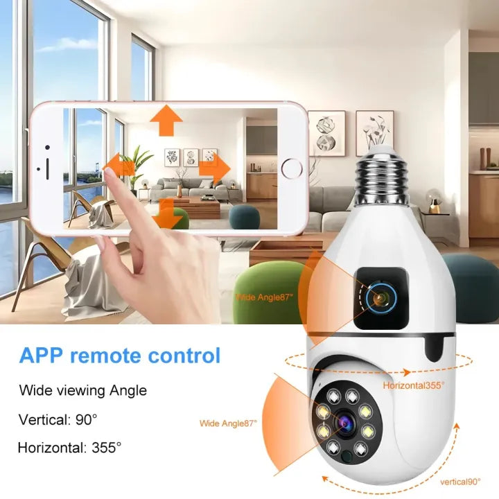 V380 Pro 4MP Dual Lens Dual Screen WiFi Camera - 360° PTZ, Two-Way Audio
