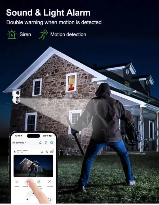 Wifi CCTV Camera Dual lens 2K HD – Smart PTZ Cam Home Security and Surveillance