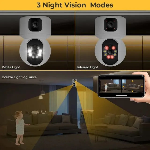 Wifi CCTV Camera Dual lens 2K HD – Smart PTZ Cam Home Security and Surveillance