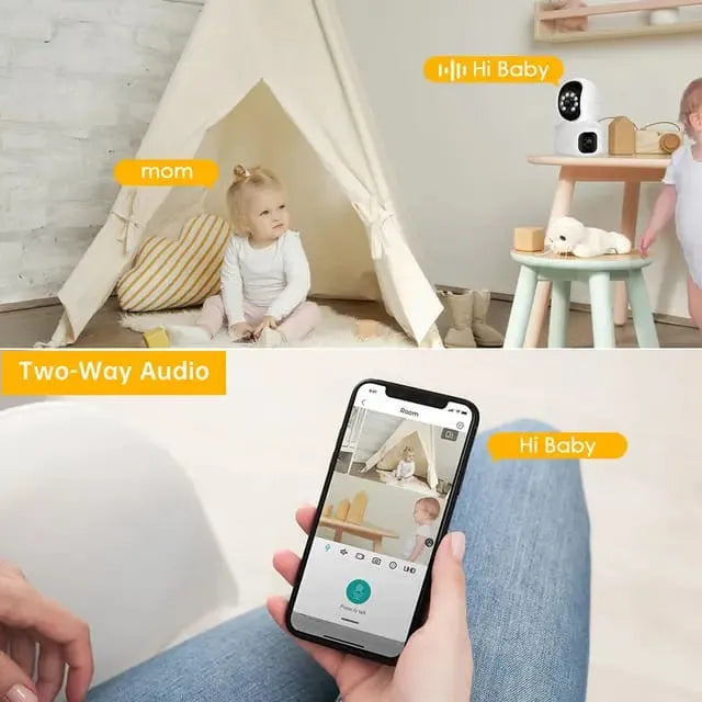 Wifi CCTV Camera Dual lens 2K HD – Smart PTZ Cam Home Security and Surveillance