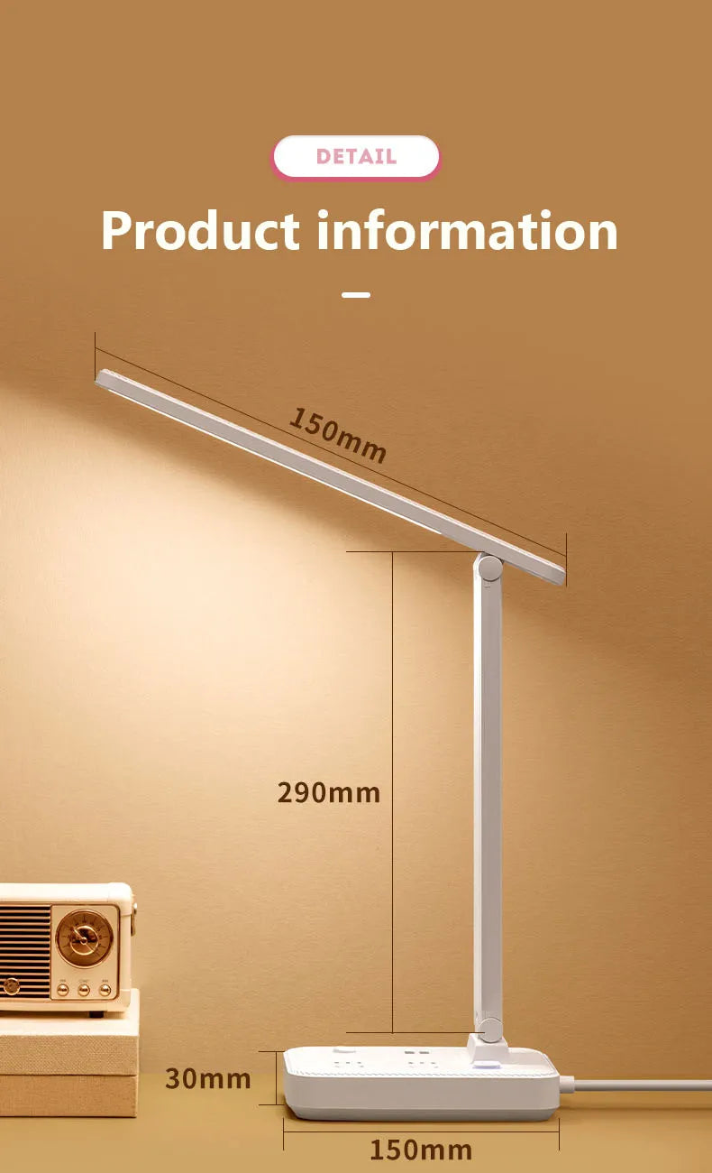 Smart LED Desk Lamp Pro - Eye Protection, Dimmable, Adjustable
