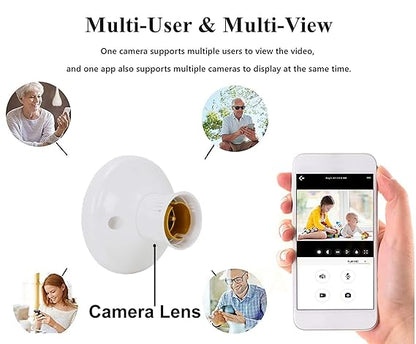 1080P WiFi Bulb Socket Hidden Camera - Wireless Spy Cam