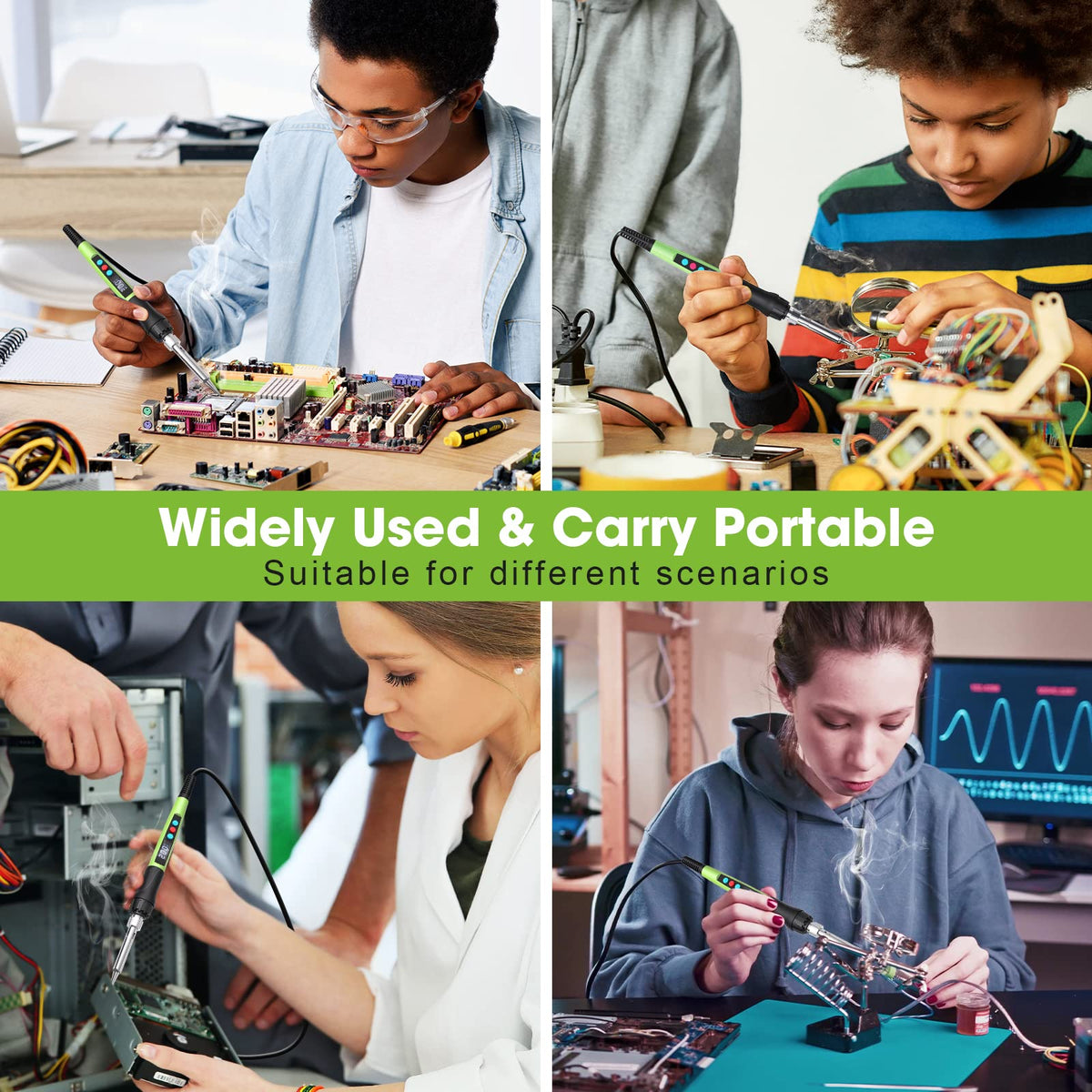 100w soldering iron kit package contents view | Smaronics