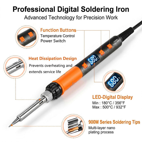 100W Soldering Iron Kit with Heavy-Duty Stand image 2