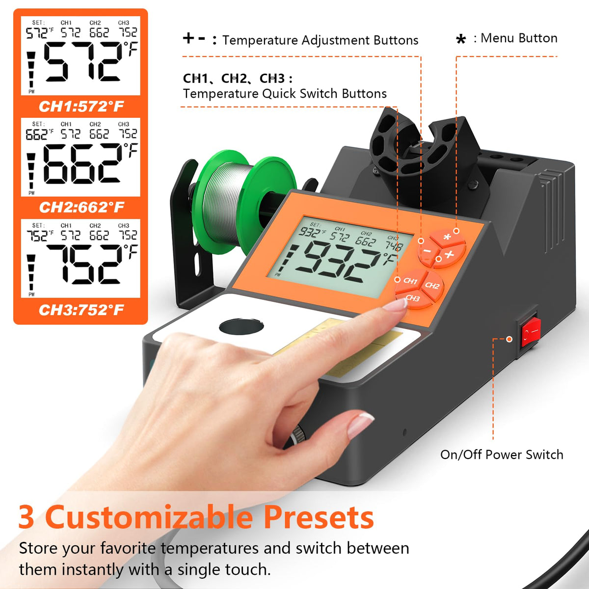 140W Digital Soldering Station Kit clip and build detail | Smaronics