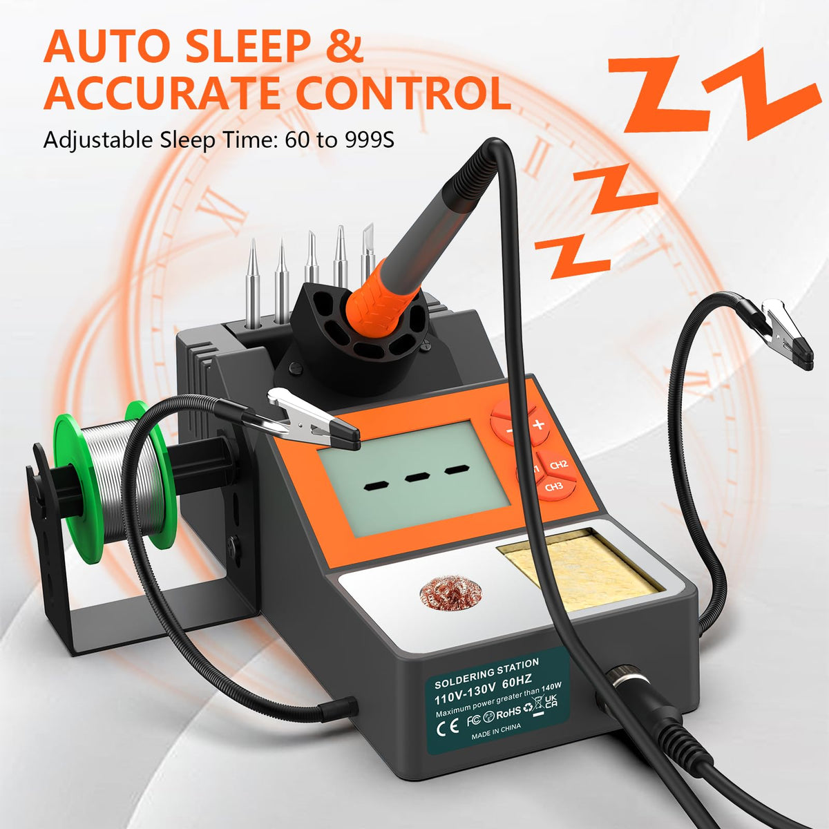140W Digital Soldering Station Kit feature close up view | Smaronics
