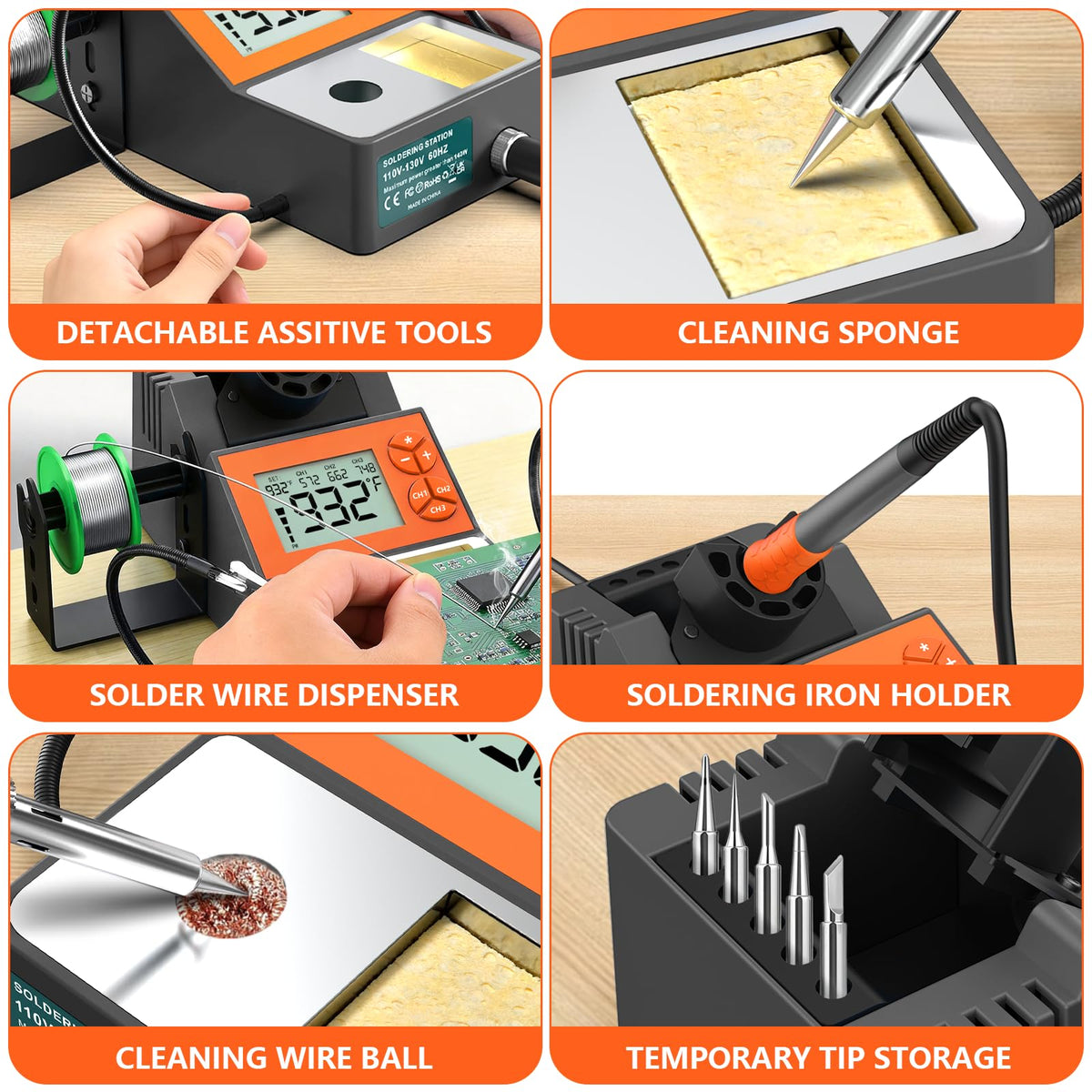 140W Digital Soldering Station Kit package contents view | Smaronics