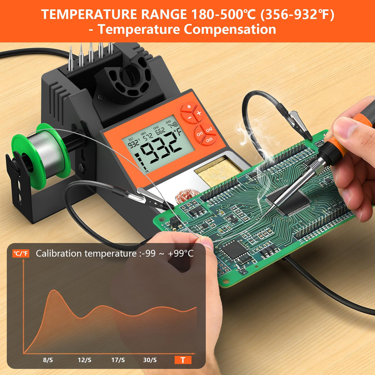 140W Digital Soldering Station Kit side profile | Smaronics