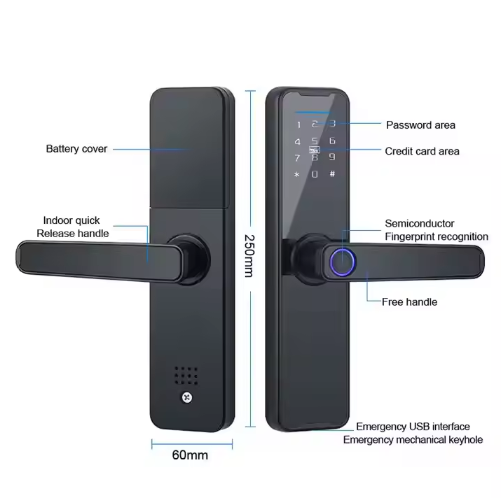 Lock Smart Door Lock - Fingerprint, Password, RFID, App Unlock