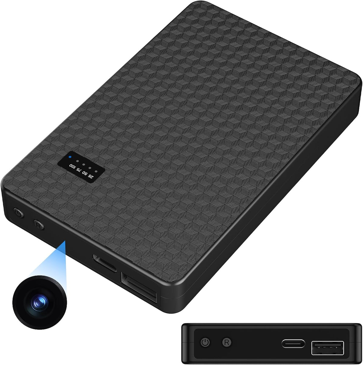 RUDLDA Power Bank WiFi Spy Camera, 5000mAh 22 Hour Use