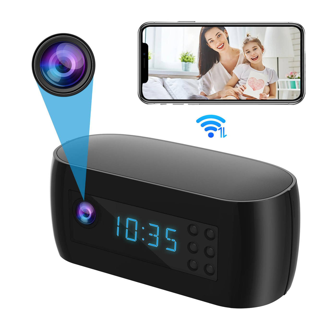 1080P Hidden Alarm  Clock Camera – Night Vision