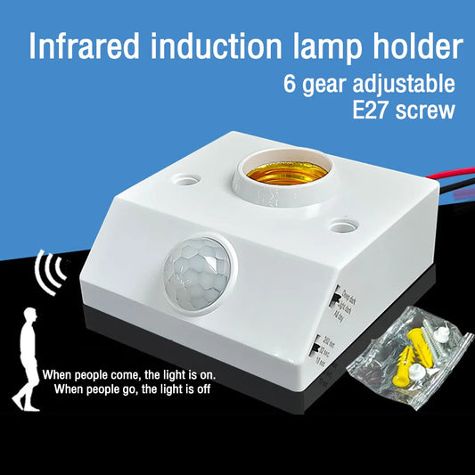 Smart Motion Sensor Light & Bulb Holder – Automatic PIR Sensor Holder E-27 Base