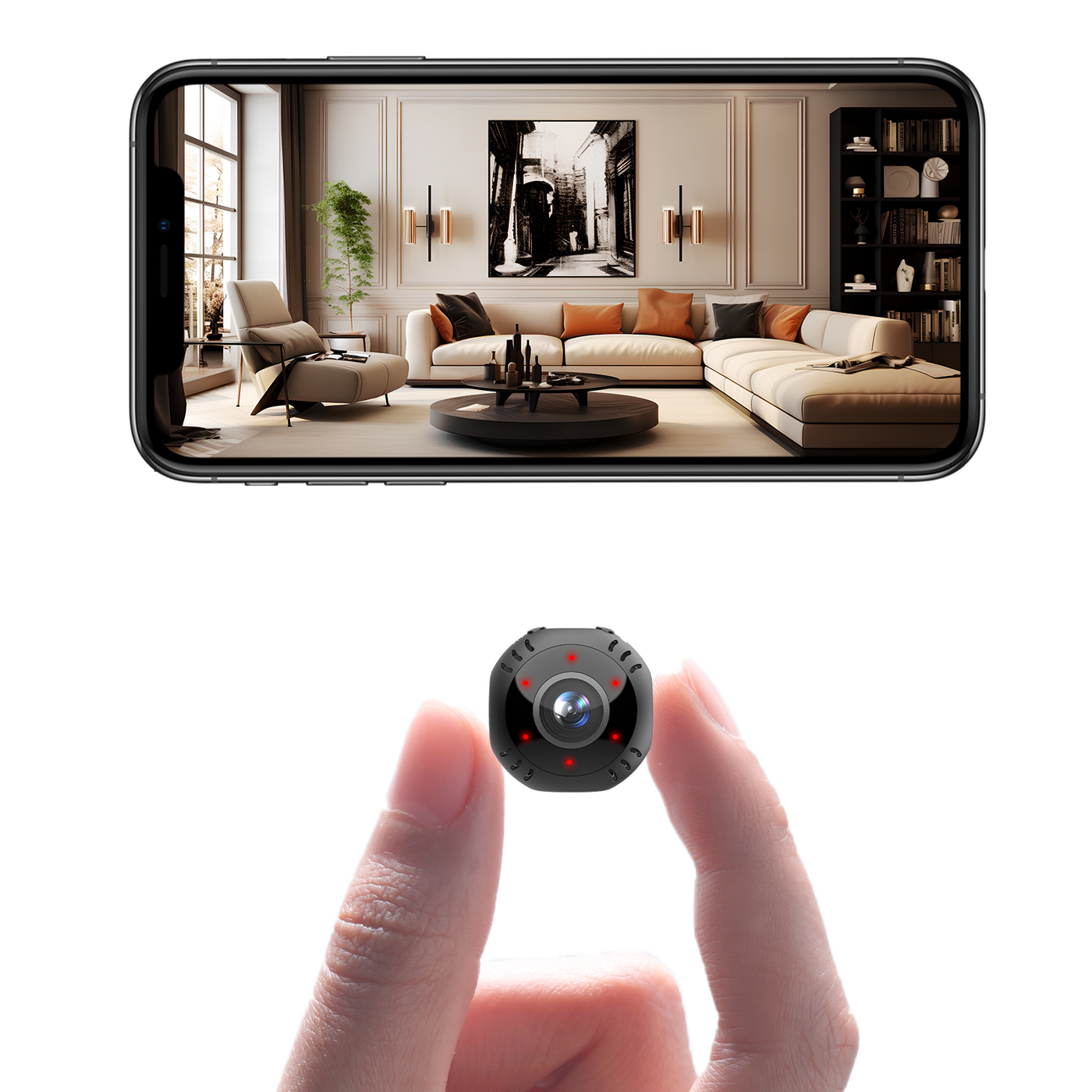 1080P Mini Wireless Camera – 180° Wide Angle, Night Vision, 800mAh