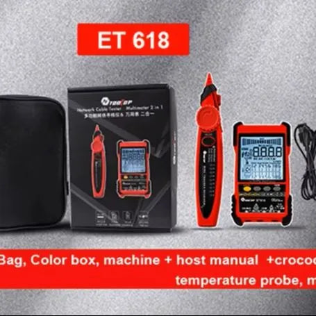 ET618 Network Cable Tester & Digital Multimeter 2-in-1