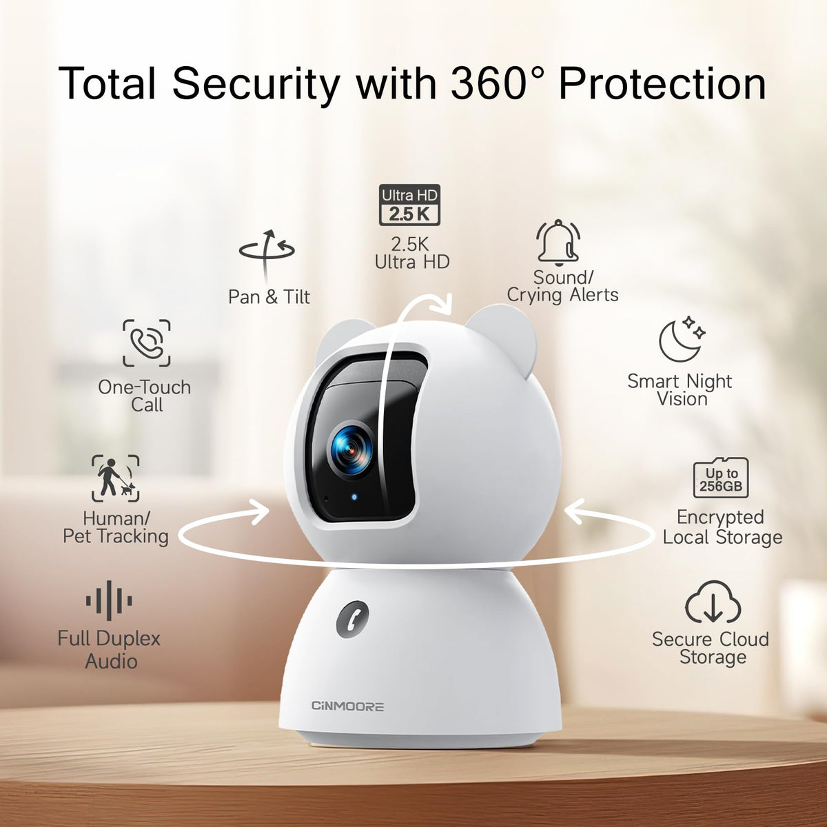2.5K Indoor Security Camera 4pack image 2