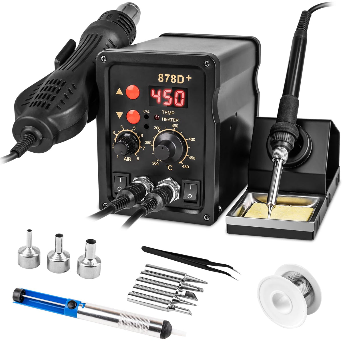 2 in 1 micro soldering station front angle product view | Smaronics