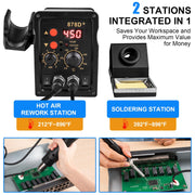 2-in-1 Micro Soldering Station with Hot Air Gun image 2