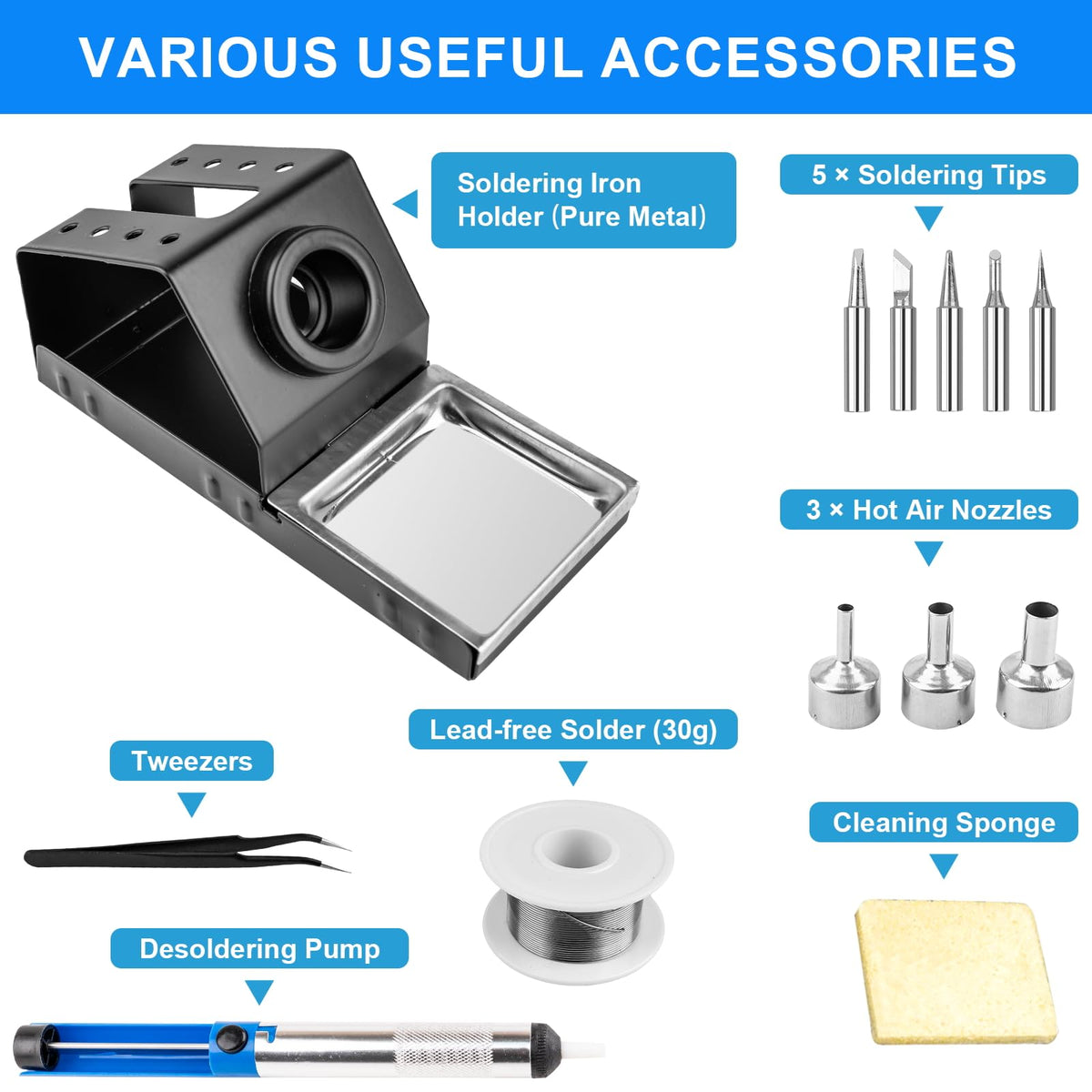 2-in-1 Micro Soldering Station with Hot Air Gun image 6