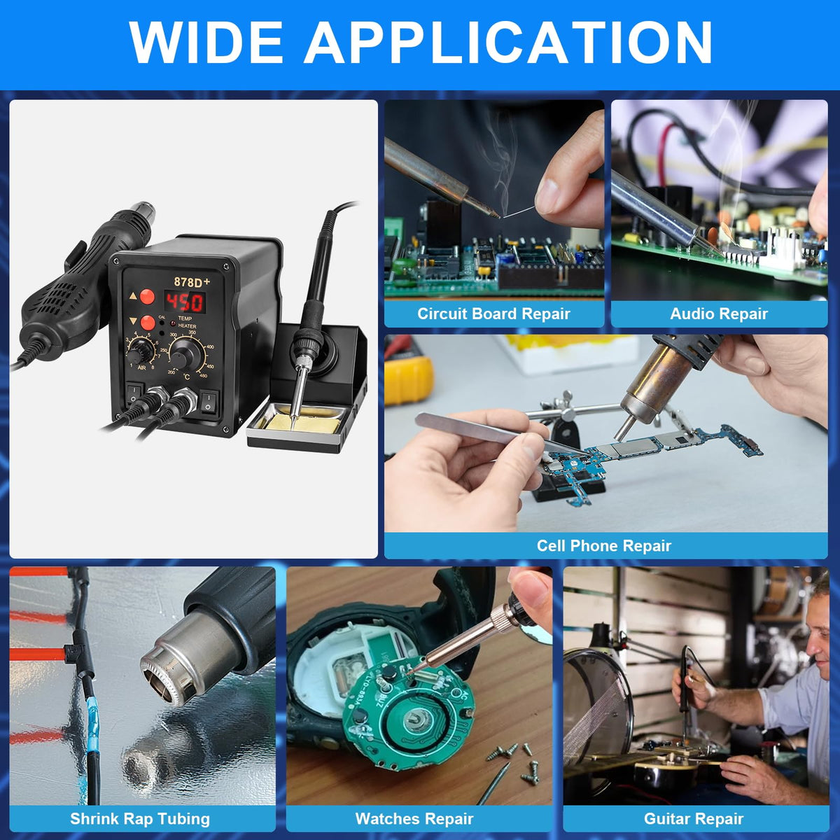 2-in-1 Micro Soldering Station with Hot Air Gun image 7