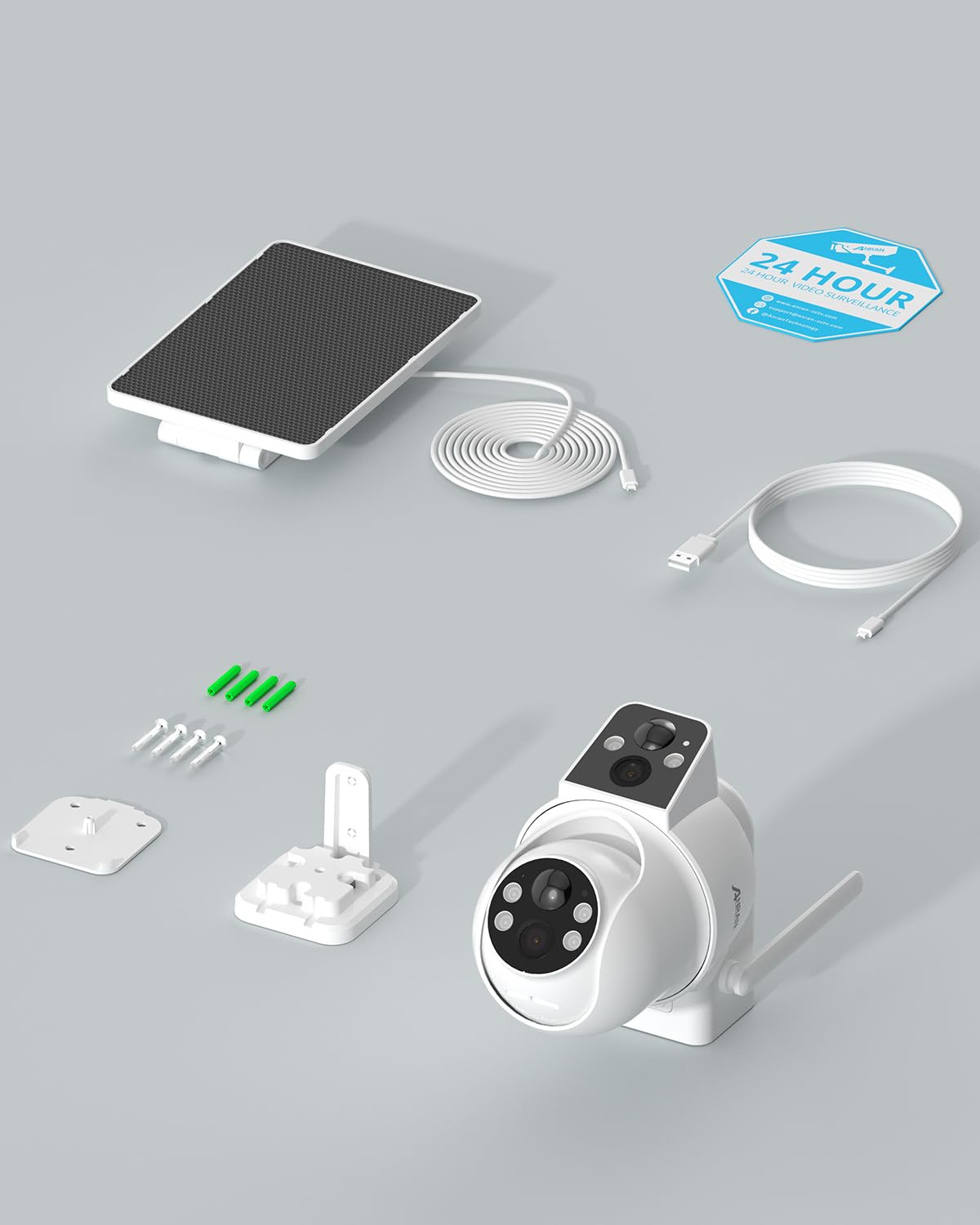 2 Pack 3MP Dual Lens Solar Security Cameras image 8