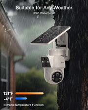 2 pack 3mp dual lens solar security cameras clip and build detail | Sm