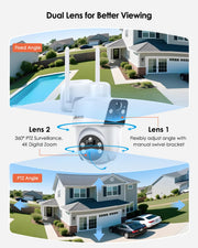 2 Pack 3MP Dual Lens Solar Security Cameras rear design | Smaronics