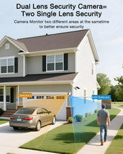 2 Pack 3MP Dual Lens Solar Security Cameras side profile | Smaronics