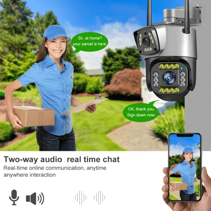 V380 PRO 4MP Dual Lens Outdoor Security Camera - 4G/WiFi, Two-Way Talk, IP66 - Pakistan