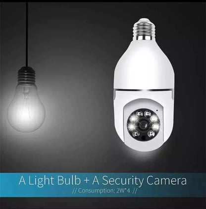 1080P Bulb WiFi Camera - Pan/Tilt, Auto Track, Night Vision