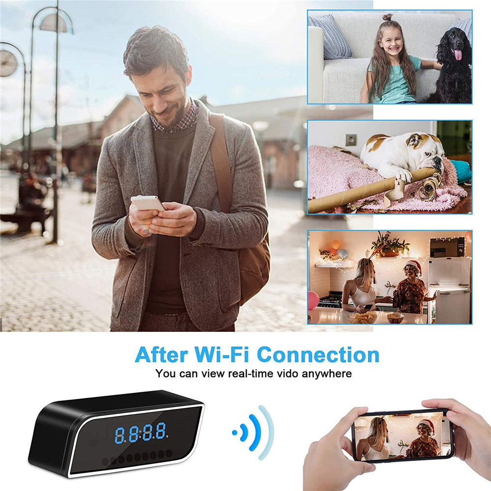 Wireless Clock Camera – 1080P Mini WiFi Monitoring Camera