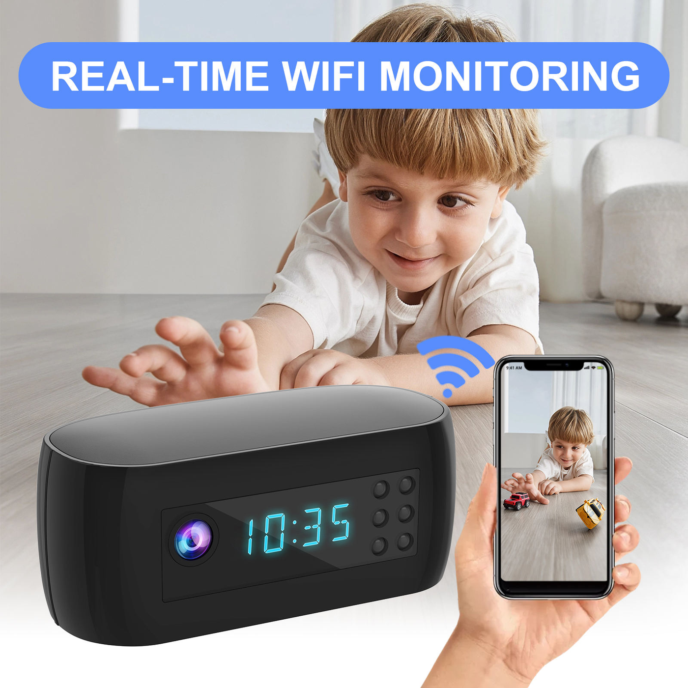 1080P Hidden Alarm  Clock Camera – Night Vision