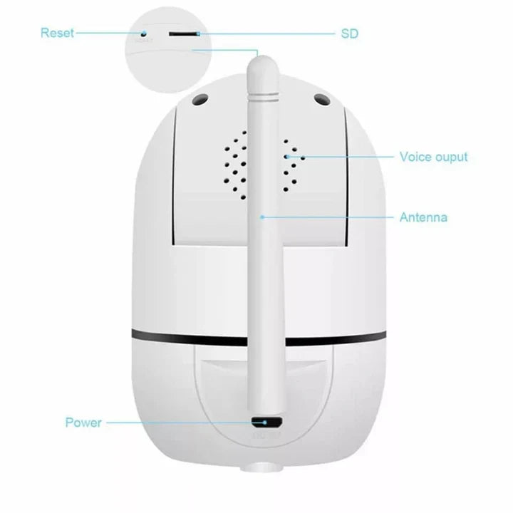 1080P WiFi PTZ Smart Camera - 355° Pan, 110° Tilt, Two-Way Audio
