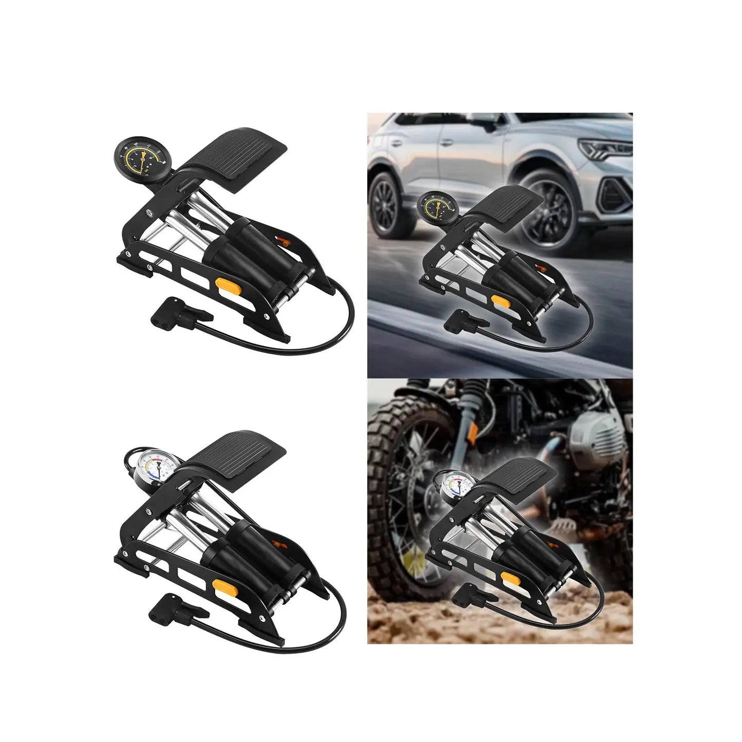 Portable Car Air Pump – Double Cylinder High Pressure cycle air pump Quick Inflation