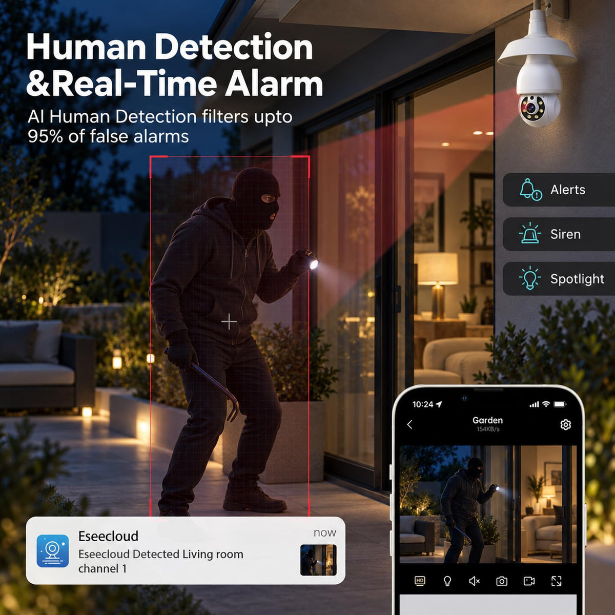2k light bulb security camera 5g 2 4g wifi security camera package con