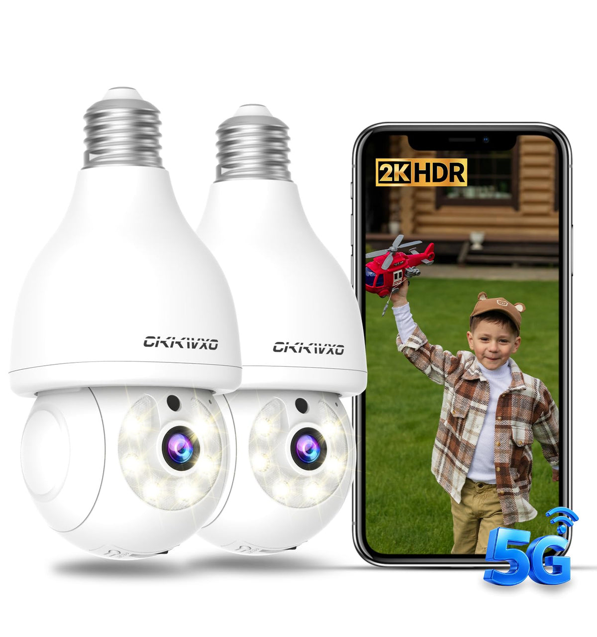 2K Light Bulb Security Camera front angle | Smaronics