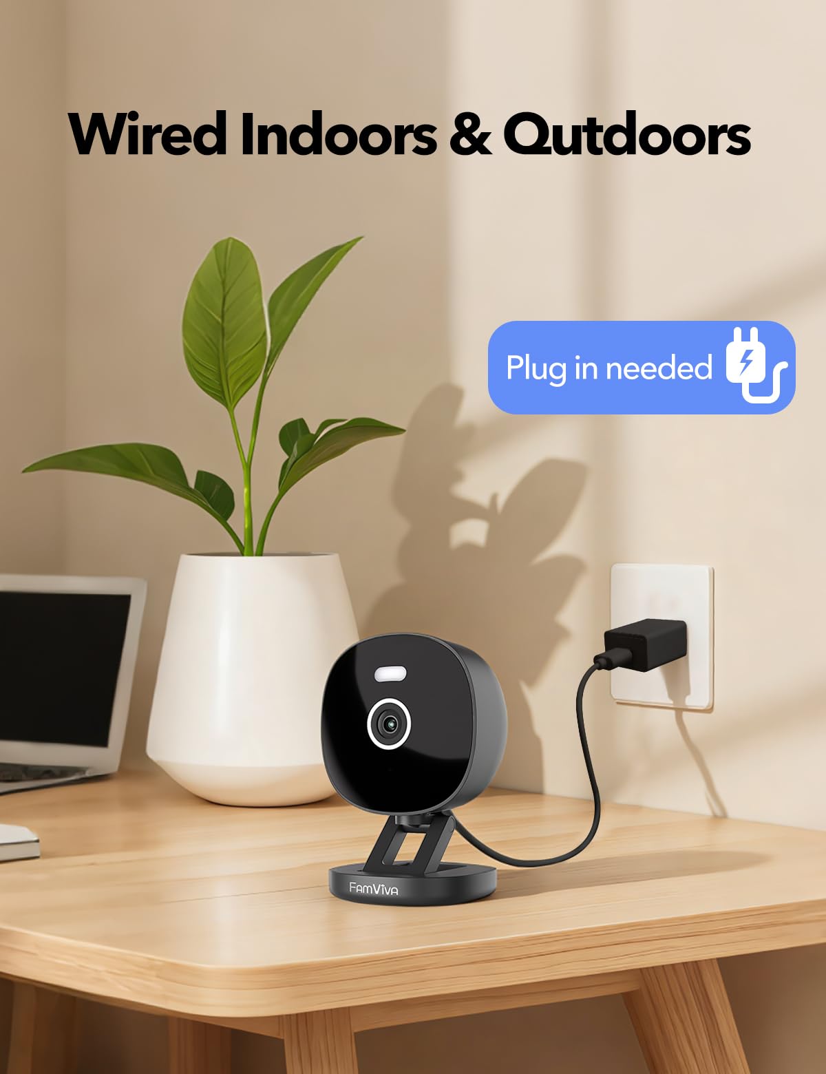 2K Wired Security Camera rear design | Smaronics