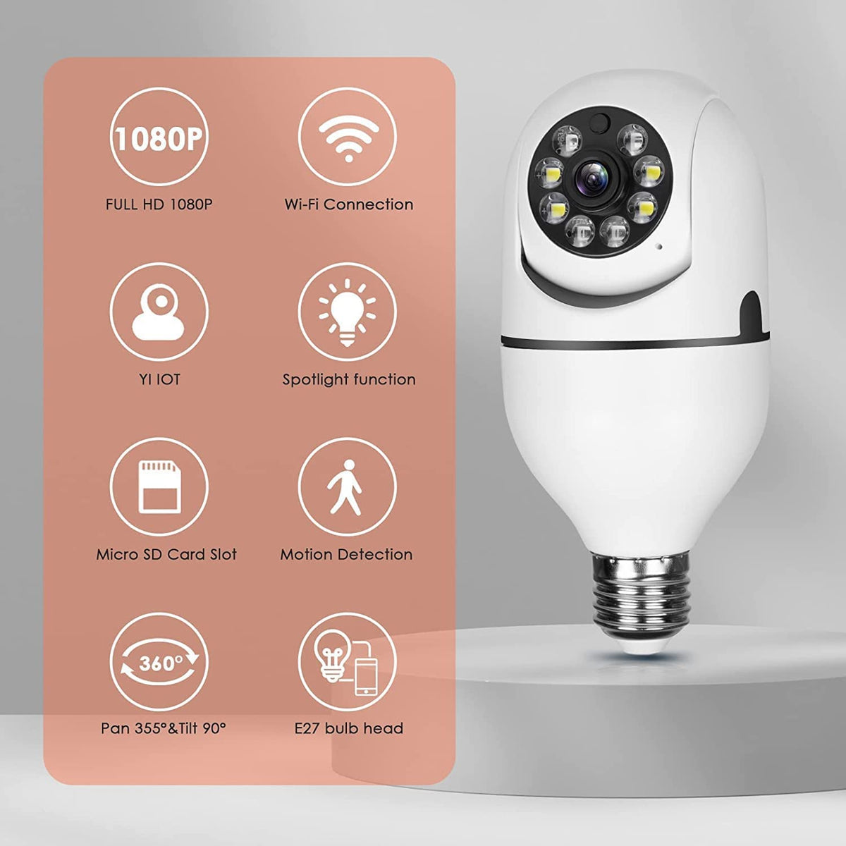 2Pcs Light Bulb Security Camera 2.4GHz & 5G WiFi image 6