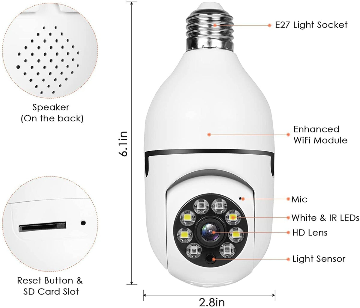 2Pcs Light Bulb Security Camera 2.4GHz & 5G WiFi image 7