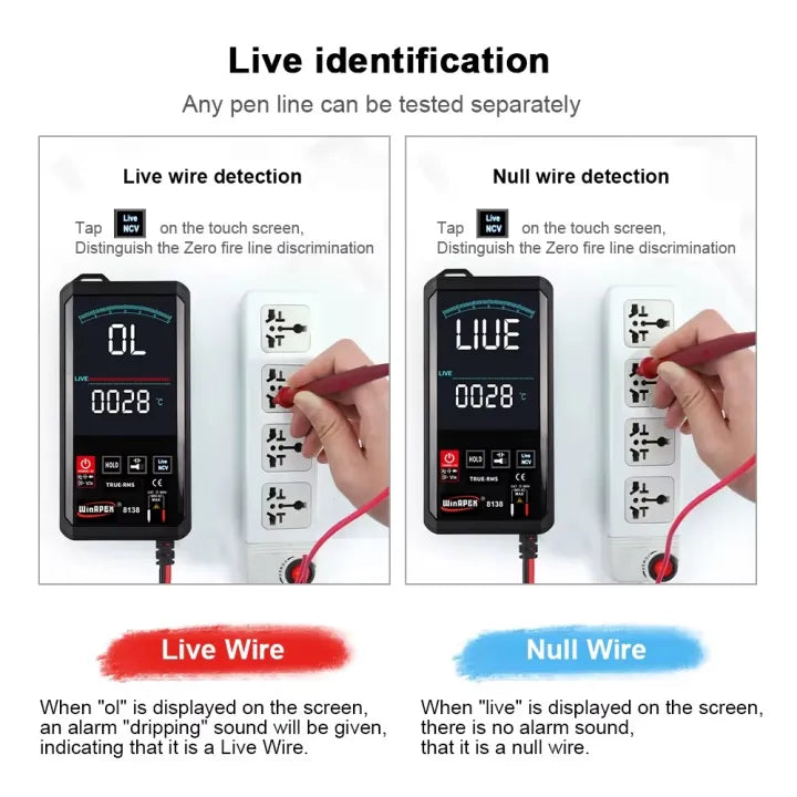 WinAPEX ET8136 Smart Touch Screen Digital Multimeter with NCV - Voltage, Current, Resistance Tester
