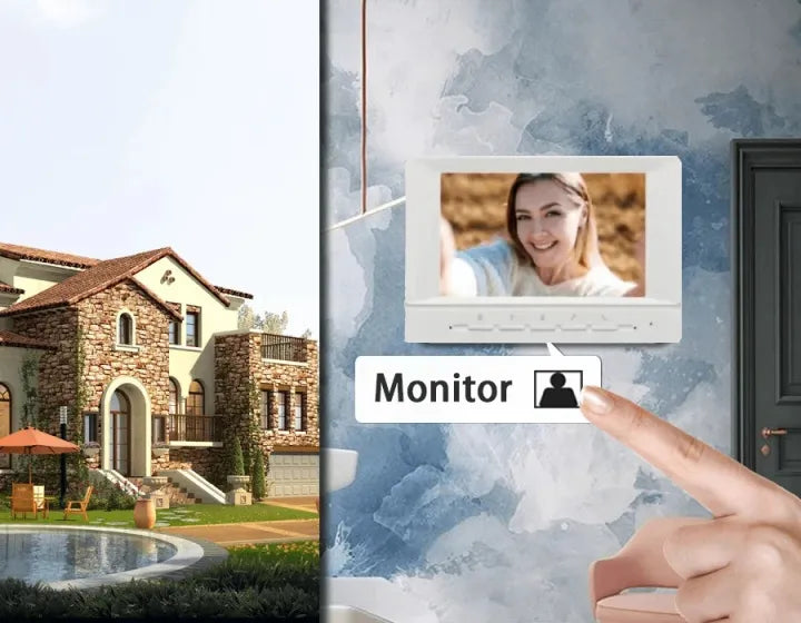 7-inch Wired Video Doorbell Intercom System - Monitor with Unlock Function